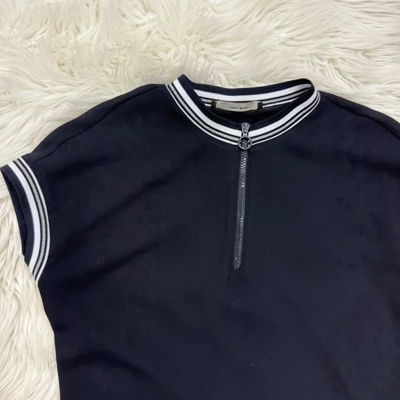 Zara Navy Short Sleeve Dress with White Trim - Picture 7 of 10